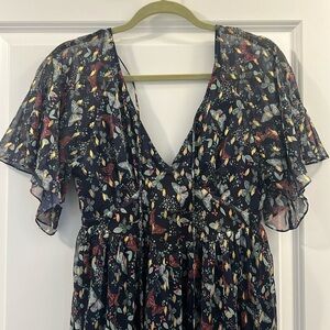 Blue butterfly midi dress ~TULAROSA~ xs